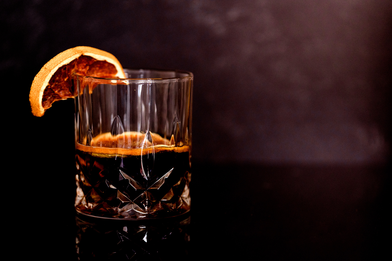 Glass of Rum with Dried Orange